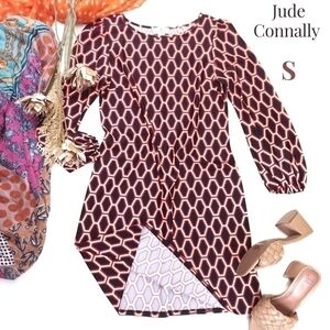 New Anthropologie Jude Connally Cream Red Black Dress Sz S